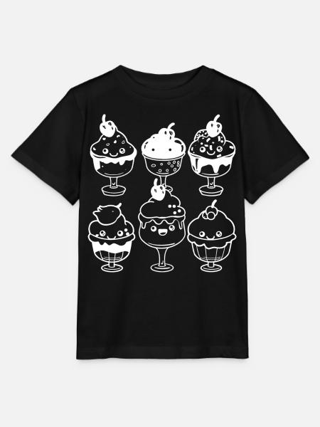 Eiscreme Cartoon Look - Stanley/Stella Kinder T-Shirt MINI CREATOR  - Schwarz