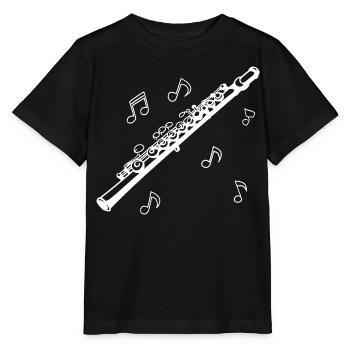 Flûte - T-shirt bio MINI CREATOR Stanley/Stella Enfant - noir - Devant - Mikhail (115cm)