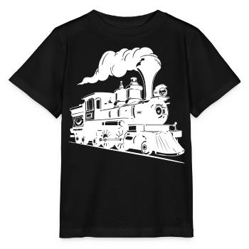Dampflokomotive Grafik - Stanley/Stella Kinder T-Shirt MINI CREATOR  - Schwarz - Vorne - Mikhail (115cm)