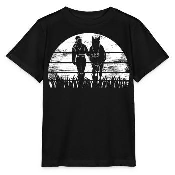 Pferd Mädchen - Stanley/Stella Kinder T-Shirt MINI CREATOR  - Schwarz - Vorne - Mikhail (115cm)