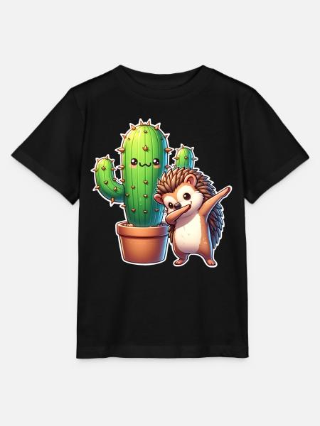 Igel Kaktus - Stanley/Stella Kinder T-Shirt MINI CREATOR - Schwarz