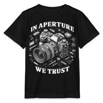 Photographer Photography In aperture We trust - Stanley/Stella MINI CREATOR Kids’ T-Shirt - black - Front - Mikhail (115cm)