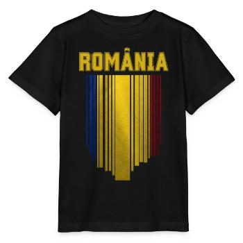 Drapeau roumain, fierté roumaine - T-shirt bio MINI CREATOR Stanley/Stella Enfant - noir - Devant - Mikhail (115cm)