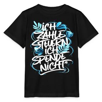 Ich zahle Steuern! ich spende nicht - Stanley/Stella Kinder T-Shirt MINI CREATOR  - Schwarz - Vorne - Mikhail (115cm)