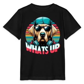 Dudley Labrador Was geht ab cooler Hund Geschenk - Stanley/Stella Kinder T-Shirt MINI CREATOR  - Schwarz - Vorne - Mikhail (115cm)