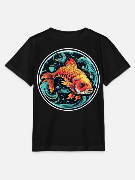 Fisch Illustration - Stanley/Stella Kinder T-Shirt MINI CREATOR - Schwarz