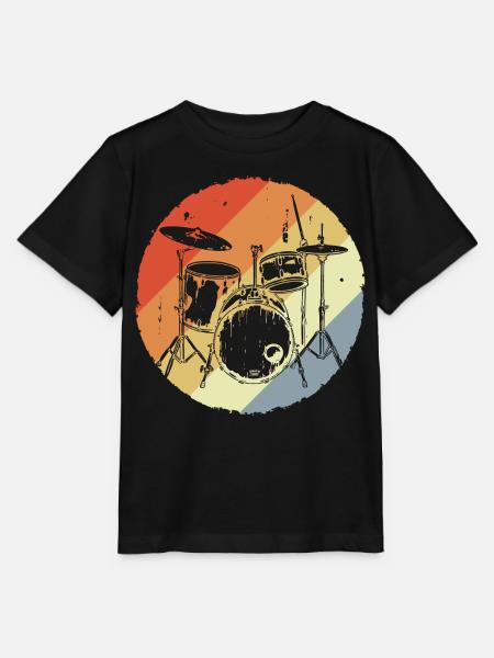 Schlagzeug Retro - Stanley/Stella Kinder T-Shirt MINI CREATOR  - Schwarz