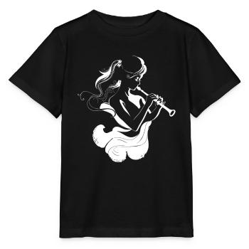 Flötenspielerin Skizze - Stanley/Stella Kinder T-Shirt MINI CREATOR  - Schwarz - Vorne - Mikhail (115cm)