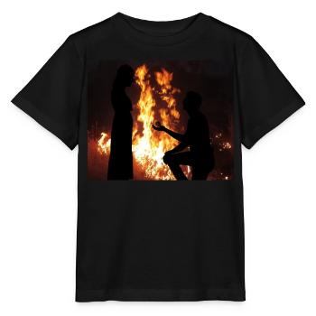 Feuriges Heirats-Silhouette - Stanley/Stella Kinder T-Shirt MINI CREATOR  - Schwarz - Vorne - Mikhail (115cm)