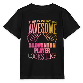 Badminton Badminton Badminton - Stanley/Stella MINI CREATOR Kids’ T-Shirt - black - Front - Mikhail (115cm)