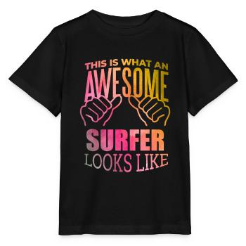Surfen, surfen, surfen, surfen - Stanley/Stella Kinder T-Shirt MINI CREATOR  - Schwarz - Vorne - Mikhail (115cm)
