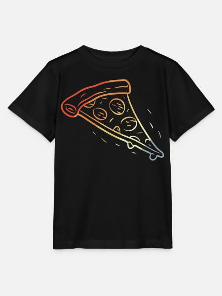 Retro Pizza Scheibe Skizze - Stanley/Stella Kinder T-Shirt MINI CREATOR - Schwarz