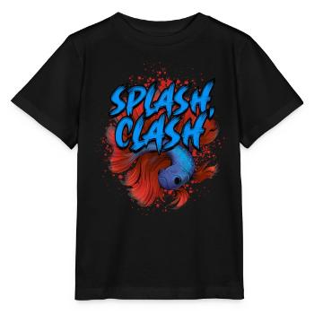 Poisson Betta Siamois Poisson Betta Splash Clash - T-shirt bio MINI CREATOR Stanley/Stella Enfant - noir - Devant - Mikhail (115cm)