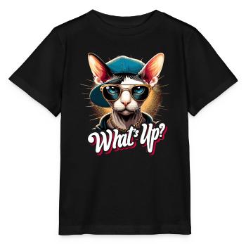Cornish Rex What’s Up Cat Gift - T-shirt bio MINI CREATOR Stanley/Stella Enfant - noir - Devant - Mikhail (115cm)