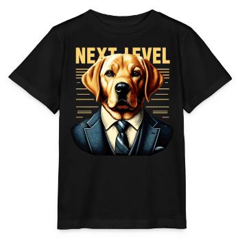 Dudley Labrador Suit Next Level Dog Gift - Stanley/Stella MINI CREATOR Kids’ T-Shirt - black - Front - Mikhail (115cm)