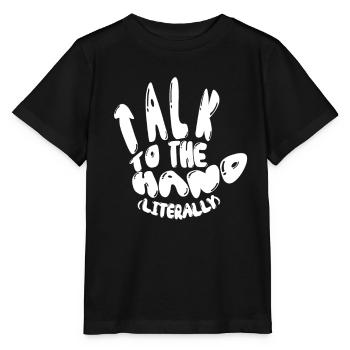 ASL Dolmetscher Gebärdensprache - Stanley/Stella Kinder T-Shirt MINI CREATOR  - Schwarz - Vorne - Mikhail (115cm)