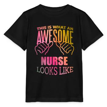 Krankenschwester, Schwester, Krankenschwester - Stanley/Stella Kinder T-Shirt MINI CREATOR  - Schwarz - Vorne - Mikhail (115cm)