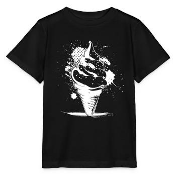 Cornet de crème glacée Dessin - T-shirt bio MINI CREATOR Stanley/Stella Enfant - noir - Devant - Mikhail (115cm)