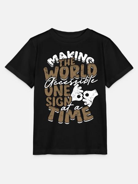 ASL Dolmetscher Gebärdensprache - Stanley/Stella Kinder T-Shirt MINI CREATOR - Schwarz