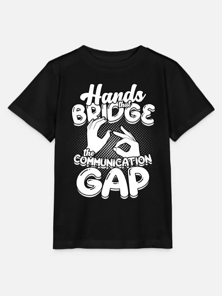 ASL Dolmetscher Gebärdensprache - Stanley/Stella Kinder T-Shirt MINI CREATOR  - Schwarz