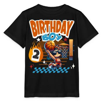 Basketball 2nd Birthday Children's Birthday Party - Stanley/Stella MINI CREATOR Kids’ T-Shirt - black - Front - Mikhail (115cm)