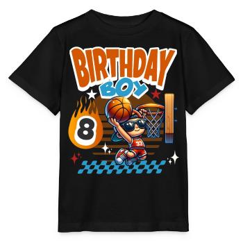 Basketball 8th Birthday Children's Birthday Party - Stanley/Stella MINI CREATOR Kids’ T-Shirt - black - Front - Mikhail (115cm)