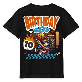 Basketball 10th Birthday Children's Birthday Party - Stanley/Stella MINI CREATOR Kids’ T-Shirt - black - Front - Mikhail (115cm)