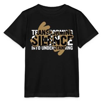 ASL Dolmetscher Gebärdensprache - Stanley/Stella Kinder T-Shirt MINI CREATOR  - Schwarz - Vorne - Mikhail (115cm)