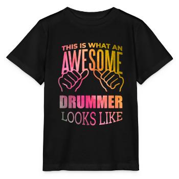 tambour - T-shirt bio MINI CREATOR Stanley/Stella Enfant - noir - Devant - Mikhail (115cm)