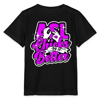 ASL Sign Language Interpreter - Stanley/Stella MINI CREATOR Kids’ T-Shirt - black - Front - Mikhail (115cm)