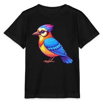 Blue Jay Bunte Kawaii Cartoon Figur Clipart - Stanley/Stella Kinder T-Shirt MINI CREATOR  - Schwarz - Vorne - Mikhail (115cm)