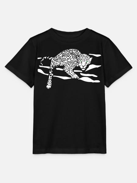 Leopard Sprung Silhouette - Stanley/Stella Kinder T-Shirt MINI CREATOR - Schwarz