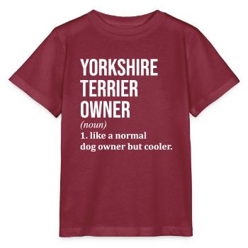 Yorkshire Terrier - Stanley/Stella MINI CREATOR Kids’ T-Shirt - burgundy - Front - Kain (125cm)