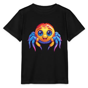 araignée coloré Kawaii personnage de dessin animé Clipart - T-shirt bio MINI CREATOR Stanley/Stella Enfant - noir - Devant - Mikhail (115cm)