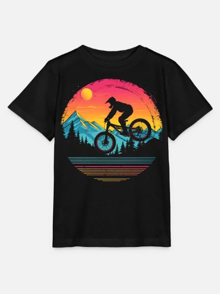 Mountainbiken Vaporwave - Stanley/Stella Kinder T-Shirt MINI CREATOR - Schwarz