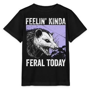 Feeling Kinda Feral Today Funny Raccoon Vintage - Stanley/Stella MINI CREATOR Kids’ T-Shirt - black - Front - Mikhail (115cm)