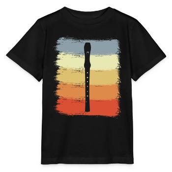 Flûte traversière vintage - T-shirt bio MINI CREATOR Stanley/Stella Enfant - noir - Devant - Mikhail (115cm)