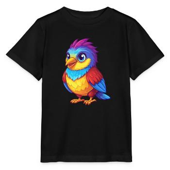 Kuckuck Bunt Kawaii Cartoon Figur Vogel - Stanley/Stella Kinder T-Shirt MINI CREATOR  - Schwarz - Vorne - Mikhail (115cm)