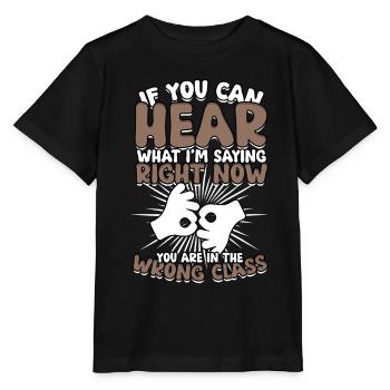 ASL Dolmetscher Gebärdensprache - Stanley/Stella Kinder T-Shirt MINI CREATOR  - Schwarz - Vorne - Mikhail (115cm)