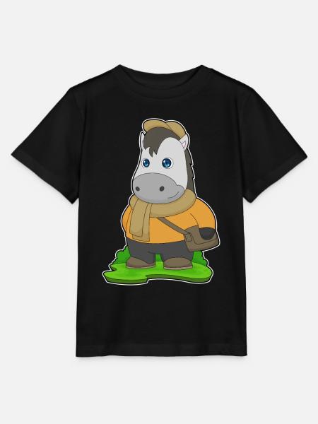 Pferd Handtasche - Stanley/Stella Kinder T-Shirt MINI CREATOR  - Schwarz