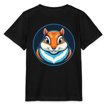 Chipmunk mignon Kawaii dessin animé Animal Animal Logo - T-shirt bio MINI CREATOR Stanley/Stella Enfant - noir - Devant - Mikhail (115cm)