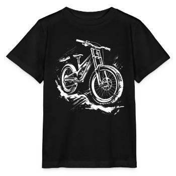 Dessin de vététiste - T-shirt bio MINI CREATOR Stanley/Stella Enfant - noir - Devant - Mikhail (115cm)