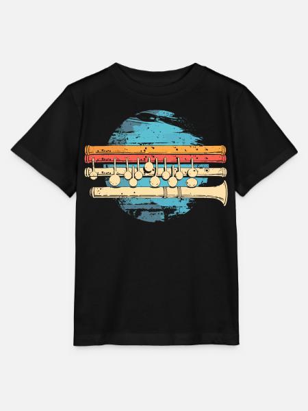 Flöte Grafik - Stanley/Stella Kinder T-Shirt MINI CREATOR  - Schwarz