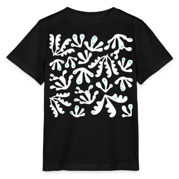 Abstrait Corail L Blanc Bleu Pois - T-shirt bio MINI CREATOR Stanley/Stella Enfant - noir - Devant - Mikhail (115cm)