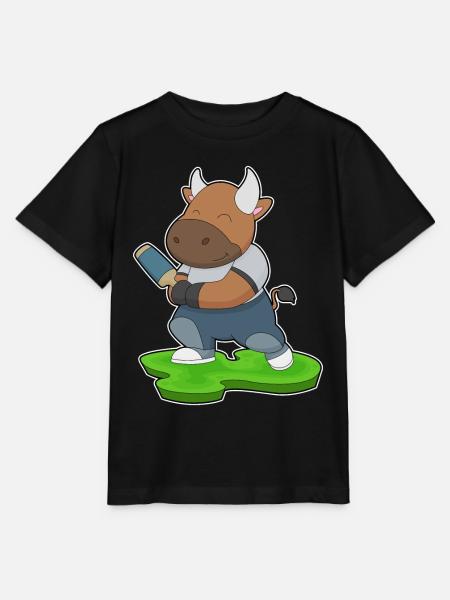 Stier Cricket Cricketschläger - Stanley/Stella Kinder T-Shirt MINI CREATOR - Schwarz