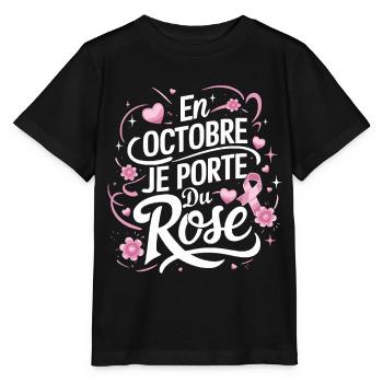 Rosa Oktober Kampf gegen Brustkrebs - Stanley/Stella Kinder T-Shirt MINI CREATOR  - Schwarz - Vorne - Mikhail (115cm)