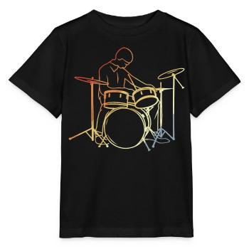 Batteur Look Vintage - T-shirt bio MINI CREATOR Stanley/Stella Enfant - noir - Devant - Mikhail (115cm)