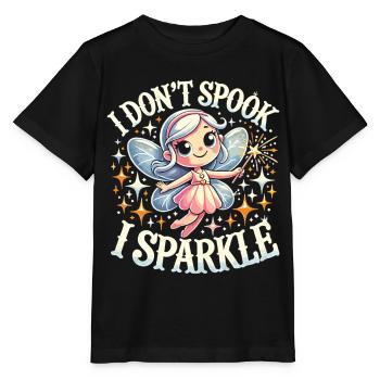 Halloween Fairy Shirt - I don't Spook, I Sparkle - Stanley/Stella MINI CREATOR Kids’ T-Shirt - black - Front - Mikhail (115cm)