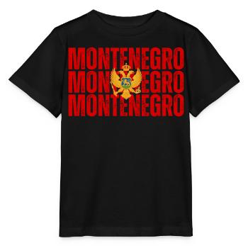 Flag of Montenegro - Stanley/Stella MINI CREATOR Kids’ T-Shirt - black - Front - Mikhail (115cm)