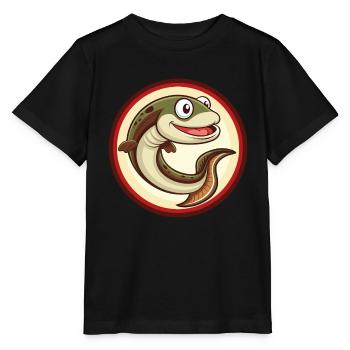 Anguille Coloré Kawaii Dessin Animé Personnage Clipart Animal de compagnie - T-shirt bio MINI CREATOR Stanley/Stella Enfant - noir - Devant - Mikhail (115cm)